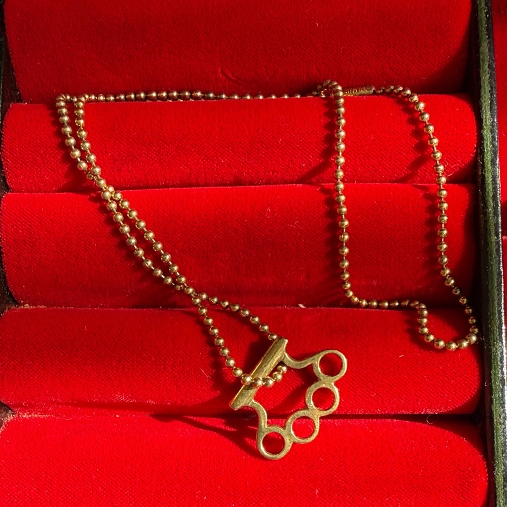 Gold Knuckle Duster Pendant Necklace